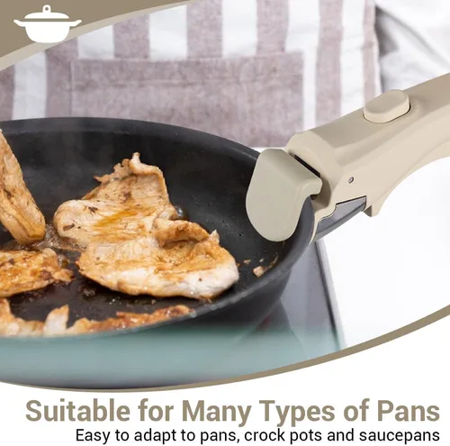 Vista 5 de DONGKER Mango de sartén extraíble, mango de olla desmontable antiquemaduras para todos los utensilios de cocina Negro