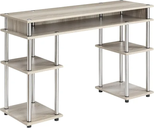 Vista 21 de Convenience Concepts Designs2Go No Tools - Escritorio para estudiantes de 47.25 pulgadas, escritorio contemporáneo para oficina, dormitorio y Blanco