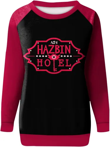 Vista 3 de Hazbin Hotel Merch - Sudadera unisex de manga larga para mujer y hombre, diseño gráfico de moda, ropa casual de moda