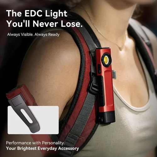 Vista 4 de Anhay Linternas recargables de 1500 lúmenes EDC linterna plana con 8 modos, linternas de bolsillo impermeables, linternas pequeñas magnéticas