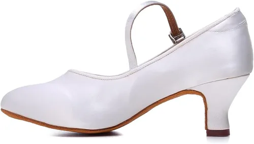 Vista 2 de DKZSYIM Zapatos de baile de salón latino para mujer, con puntera cerrada, estilo moderno Tango Salsa, modelo EM138
