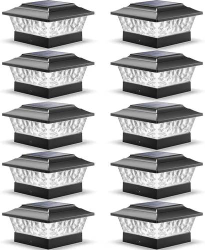 Vista 7 de SIEDiNLAR - Luces solares para poste para exteriores, 4 modos, paquete de 6 Blanco