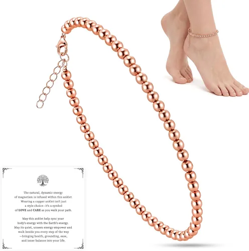 Vista 7 de PEALICIOUS Pulsera de cobre para mujeres y hombres con cuentas magnéticas