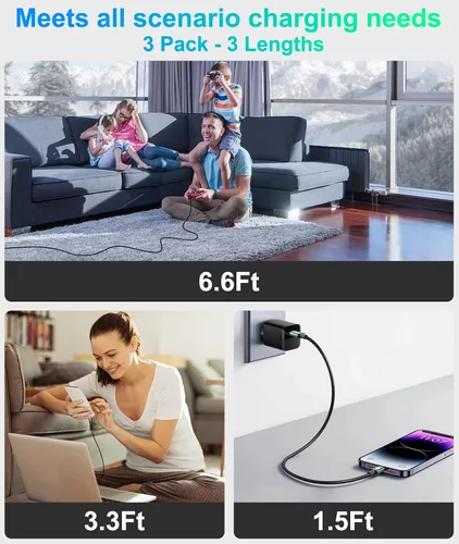 Vista 8 de Cable de carga rápida tipo C a tipo C de 240 W - Cable USB C para iPhone, MacBook Pro, iPad Pro, Samsung - Cable C a C para carga rápida