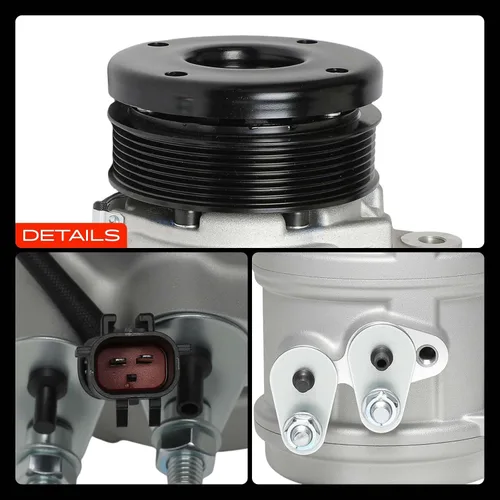 Vista 9 de A-Premium - Compresor de aire acondicionado de CA compatible con Dodge Durango 5.7L 2004-2008, Chrysler Aspen 5.7L 2007-2008, con polea de 7 ranuras