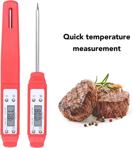 Vista 5 de Termómetro digital para alimentos, termómetro digital para alimentos, bolígrafo de calibración automática, termómetro electrónico de bolsillo