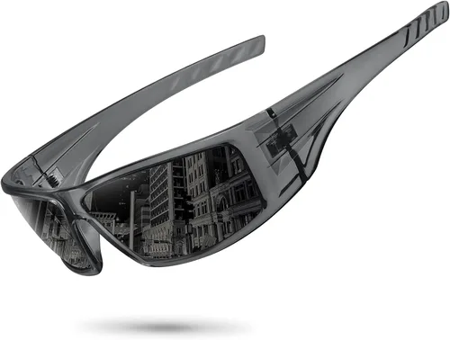 Vista 29 de Gafas de sol deportivas polarizadas para hombres y mujeres con marco irrompible para ciclismo, pesca, lentes envolventes, protección UV400