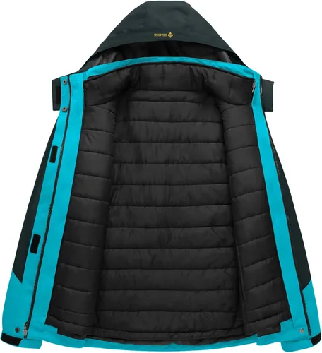 Vista 3 de GEMYSE Chaqueta de nieve impermeable 3 en 1 para mujer, abrigo de invierno aislado
