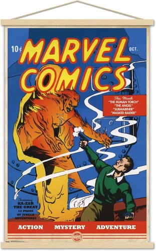 Vista 16 de Trends International Marvel Comics - Póster de pared de The Very First Marvel Comics #1, 14.725 x 22.375 pulgadas, versión enmarcada de madera