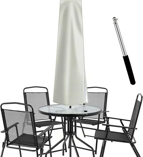 Vista 11 de Dafire Cubierta de paraguas de patio para sombrillas de 7 pies a 9 pies, cubiertas de parasol de 1.7m (Negro 420D), cubierta de paraguas impermeable