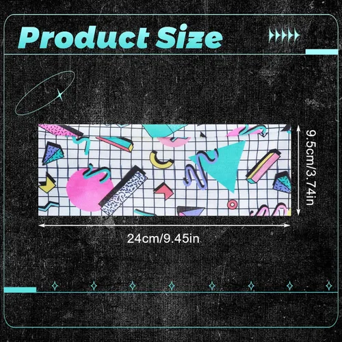 Vista 3 de 2 diademas de neón de los años 80 y 90 para mujer, diademas retro para mujer, bandas de pelo de los años 80 para hip hop, estilo de fiesta