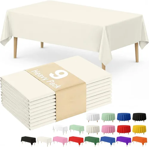 Vista 16 de Fixwal Mantel de plástico negro desechable de 54 x 108 pulgadas, mantel rectangular impermeable, paquete de 5 para graduación, decoración de fiesta
