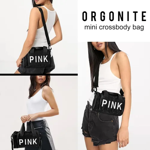 Vista 6 de Mini bolsa cruzada pequeña para gimnasio para mujeres y hombres, bonita bolsa de lona pequeña, bolsa deportiva estética, bolsa de gimnasio