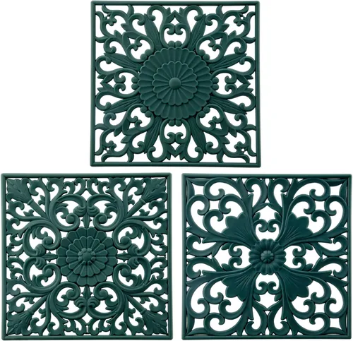 Vista 7 de Salvamanteles de silicona para platos calientes, ollas y sartenes, tapete de salvamanteles tallado multiusos, tapetes de silicona aislados