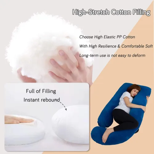 Vista 5 de Almohadas de embarazo de 60 pulgadas para dormir, almohada corporal extra grande en forma de U, almohada de embarazo, almohada de maternidad