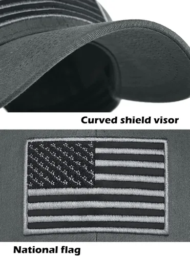 Vista 5 de LCZTN Paquete de 2 gorras de béisbol con la bandera estadounidense para hombres y mujeres, sombrero de papá liso de perfil bajo de Estados Unidos
