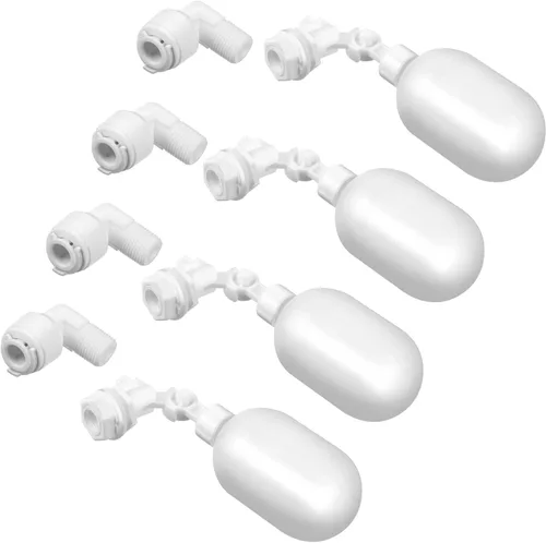 Vista 8 de Mudder Paquete de 2 válvulas de bola de flotación de 1/4 de pulgada de plástico ajustable para estanques, tanque de agua, bomba, canal, acuarios