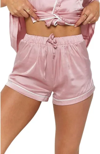 Vista 5 de Conjunto de pijama para mujer, pijamas cómodos y de manga corta para mujer, ropa de dormir suave, ropa de dormir de verano