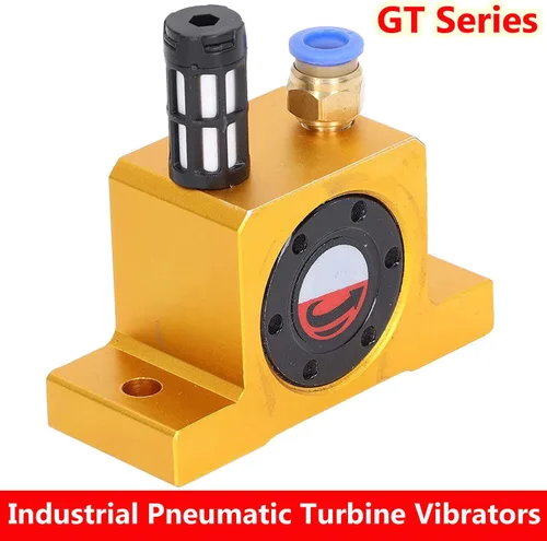 Vista 5 de Potencia del vibrador neumático, vibradores industriales de turbina con silenciador,Vibrador de turbina de aire de hilo, turbina de aire de aleación