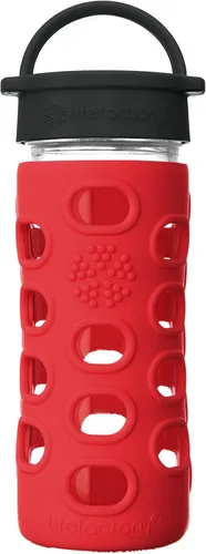 Vista 17 de Lifefactory Botella de agua de vidrio sin BPA de 12 onzas con tapa clásica y funda protectora de silicona, Marigold Caléndula