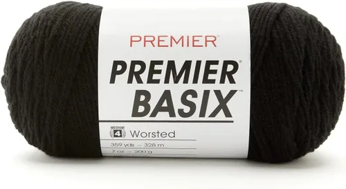 Vista 31 de Premier Yarns Basix, hilo de estambre sólido, hecho de acrílico, hilo ideal para ganchillo y tejido, color blanco, 359 yardas