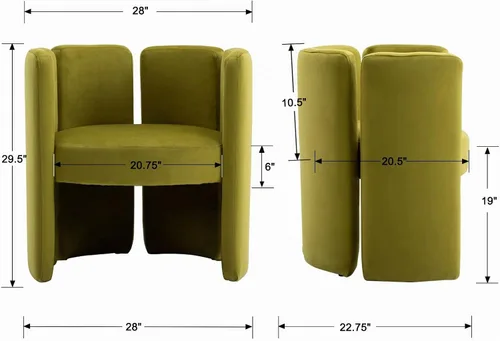 Vista 2 de Chairus Silla decorativa moderna, silla de lectura única de barril