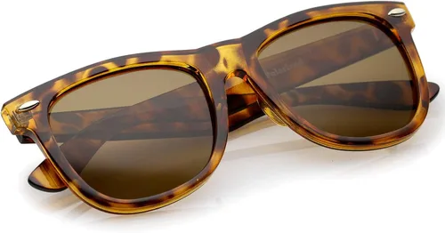Vista 4 de zeroUV Lentes de sol polarizados retro de patillas anchas con borde cuadrado de 2.165in
