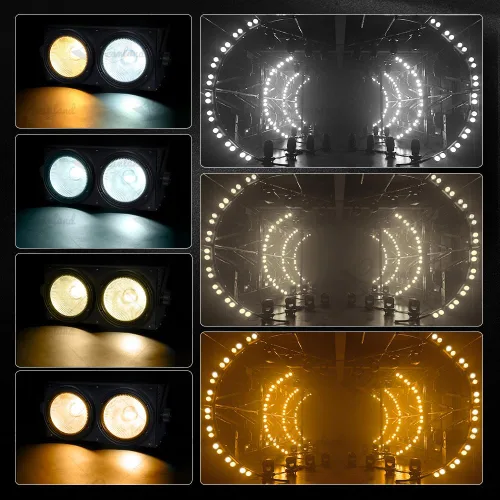 Vista 3 de Dreamland 200W LED Etapa Blinder, luz blanca fresca y cálida LED par luces COB, luces de la audiencia de la etapa con DMX/control automático