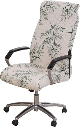 Vista 16 de CRFATOP - Funda para silla de oficina de computadora elástica con cremallera duradera - Funda universal giratoria para escritorio, funda de respaldo