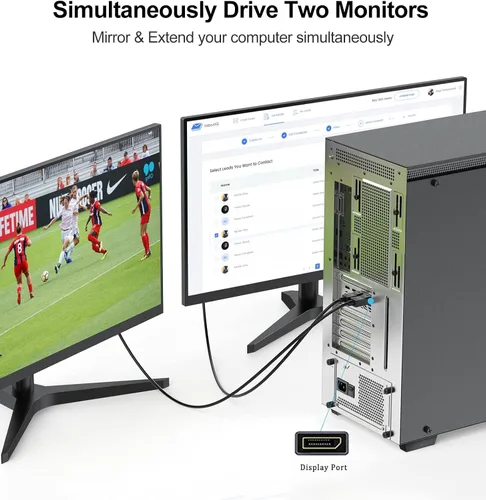 Vista 4 de Cable DisplayPort a DVI 4K de 6 pies, paquete de 3 cables DP a DVI macho a macho compatible con computadora, PC, monitor, TV, proyector y más DP