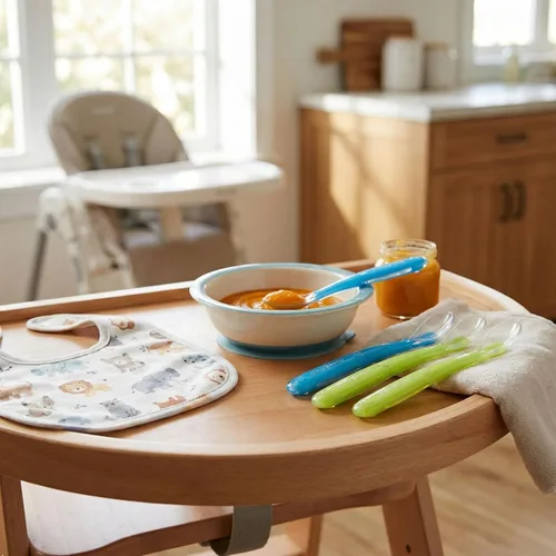 Vista 5 de Primo Passi Cucharas de silicona para bebés – Cucharas de entrenamiento de primera etapa de punta suave para bebés y niños pequeños, aptas