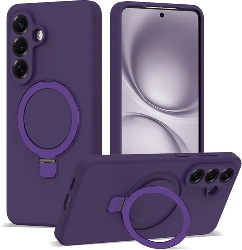 Vista 15 de SKYLMW - Funda para Samsung Galaxy S23 con soporte, 6.1 pulgadas, color negro Soporte de anillo magnético, compatible con Mag-Safe, funda