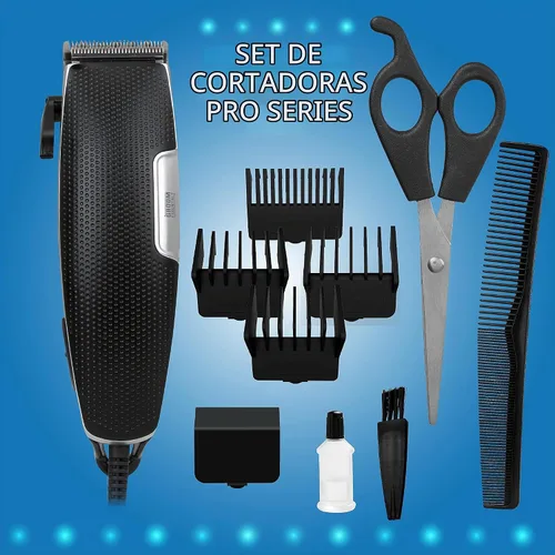 Vista 2 de Cortapelos y recortadora de barba para hombres, kit de peluquero con cable, tijeras para bigote