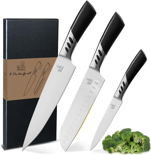 Vista 3 de Cuchillo de chef de 8 pulgadas, cuchillo de chef profesional japonés de acero inoxidable de alto carbono, cuchillo de cocina de chef afilado