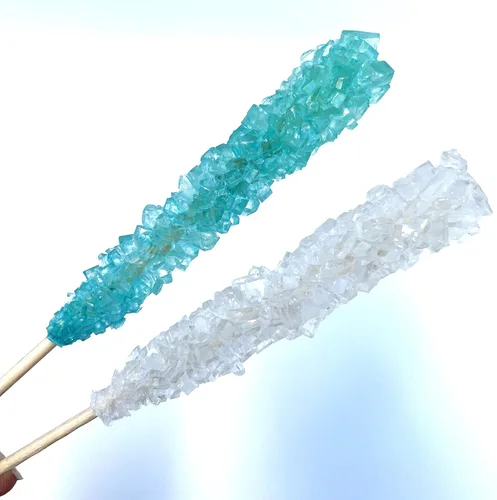 Vista 23 de Palitos clásicos de caramelo de roca, caramelos de roca de azúcar en cristal, envueltos individualmente (Paquete de 12, Niña bebé