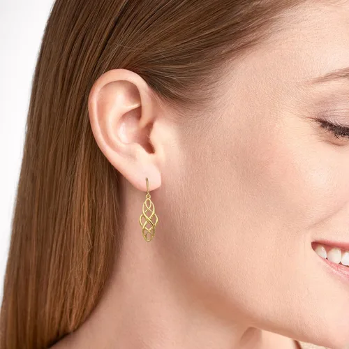 Vista 4 de Amazon Essentials Aretes colgantes de plata de ley con nudo celta oxidado (anteriormente colección Amazon)