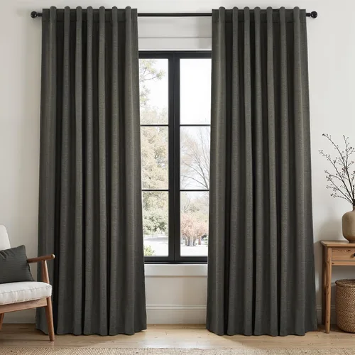Vista 27 de Topfinel Cortinas opacas, blanco beige, 2 paneles, ventanas pequeñas, textura, mezcla de lino, bohemia, abedul, rural, gancho, bolsillo trasero
