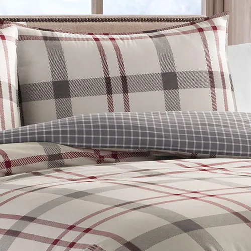 Vista 2 de Eddie Bauer - Juego de funda de edredón tamaño Queen, ropa de cama reversible de algodón con fundas a juego, elegante decoración del hogar
