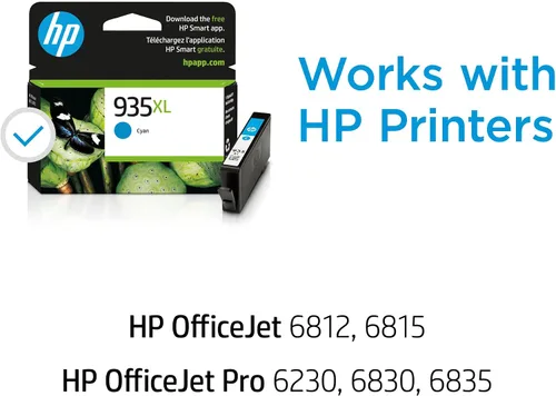 Vista 2 de HP Cartucho de tinta cian de alto rendimiento 935XL Funciona con HP OfficeJet 6810; OfficeJet Pro 6230, 6830 Series C2P24AN