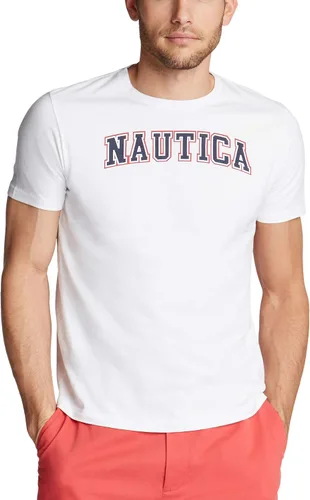 Vista 10 de Nautica - Camiseta de manga corta para hombre, 100% algodón, serie náutica con estampa gráfica Rojo náutico