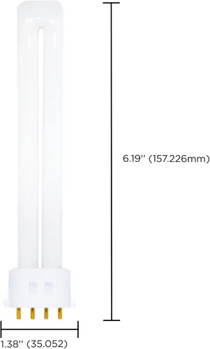 Vista 2 de Satco S8369 4100K 13-Watt 2G7 Base T4 Twin 4-Pin Tubo para balastos electrónicos y de atenuación, blanco, 1 unidad (paquete de 1)