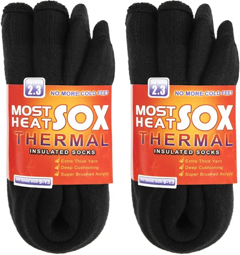 Vista 15 de Calcetines térmicos para hombre, calcetines de invierno cálidos para clima frío con temperaturas extremas A1-azul (2 pares)