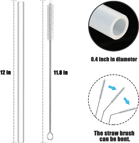 Vista 3 de Greant 8 popotes de silicona compatibles con vasos Stanley de 40 onzas, pajitas suaves compatibles con Stanley Cup Straw Straw de 12 pulgadas