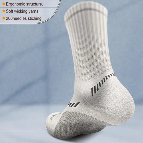Vista 2 de BULLIANT Calcetines deportivos para hombre, calcetines deportivos de compresión acolchados para hombres, para correr al aire libre, senderismo, arco