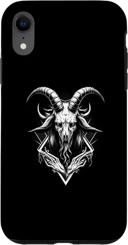 Vista 8 de iPhone 15 Goat Baphomet - Funda demoníaca gótica oculta