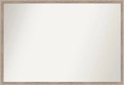 Vista 47 de Amanti Art Espejo de baño blanco para sobre el fregadero, 24 x 27 pulgadas, espejo de tocador rectangular con cuña de madera dura, marco de madera
