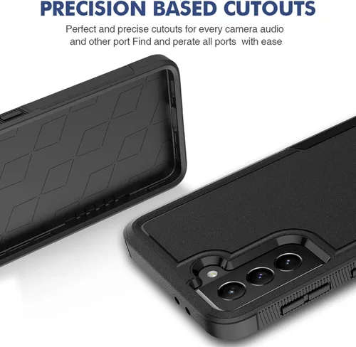 Vista 6 de Funda para Samsung Galaxy S21 Plus: funda protectora de doble capa resistente para teléfono celular a prueba de golpes con protector de pantalla
