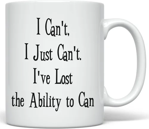 Vista 7 de PixiDoodle I Just Can't Even - Taza de café divertida con pérdida de motivación (11 onzas, negro)