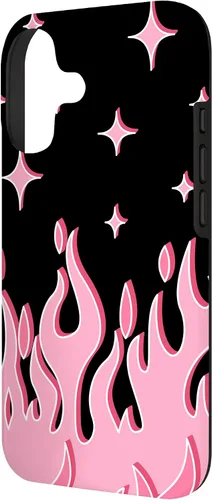 Vista 2 de Lindo patrón de llama rosa Grafitti Flames Pastel Goth Case para iPhone 17
