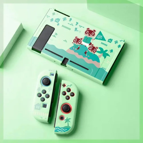 Vista 7 de PERFECTSIGHT Funda Protectora Compatible con Nintendo Switch Linda Funda de TPU Suave Antideslizante Carcasa de Concha Dura Acoplable Protección
